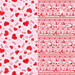 Wilmington Prints Gnomie Love Henry Glass Fabric bundle, Gnome Fabric Panel and 9 fabrics, Gnome Valentine's Day Fabric
