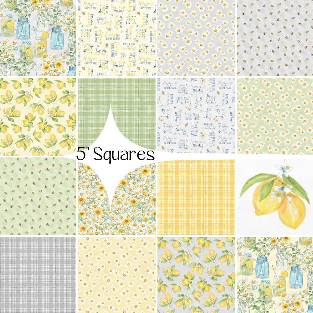 Wilmington Prints precut Zest for Life Precut 5" squares - 5 Karat Crystals