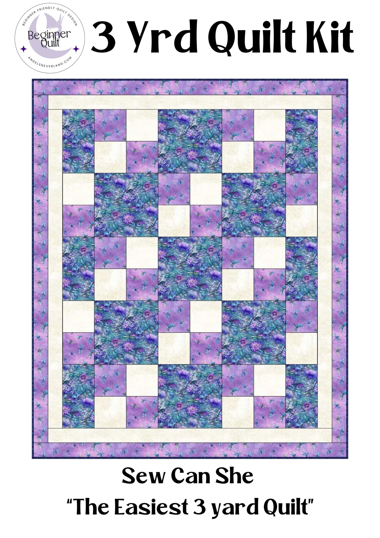 Dragonfly Mist 3 Yard Quilt Kit | Timeless Treasures Fabric + Free Pattern Link