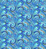 3 Wishes Fabric FQ Blue Waves Fabric from Seas The Day by 3 Wishes Cotton Quilting Fabric