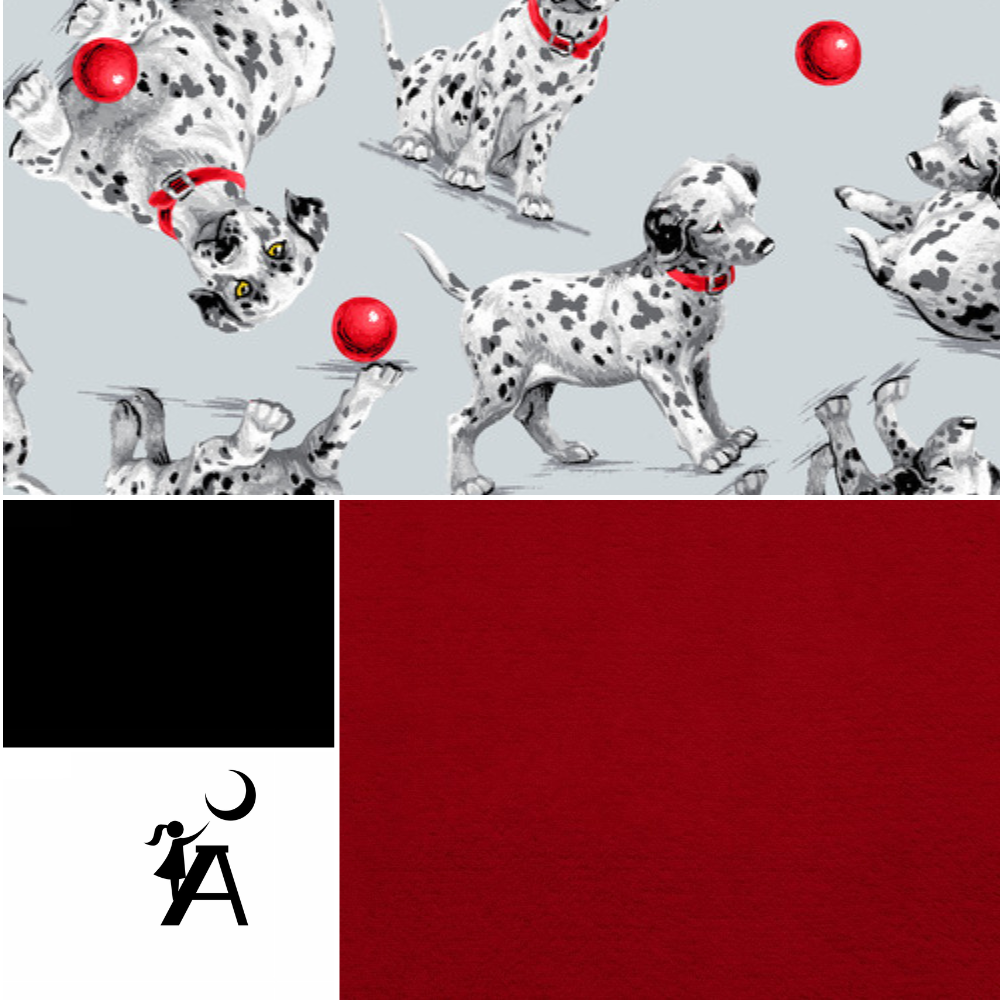 AE Nathan Fabric AE Nathan Dalmatian FLANNEL fabric, white or black 2-ply FLANNEL by Henry Glass, Shannon Fabrics Red Minky, baby blanket build a bundle fabric