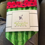 Angels Neverland Animals & Pet Supplies Watermelon Dog bandana with tie close, designer cotton Watermelon Fabric