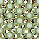 Angels Neverland Fabric 1 yard Penguins Green Jolly Penguin Fabric Bundle with coordinating fabrics also Sold By The Yard