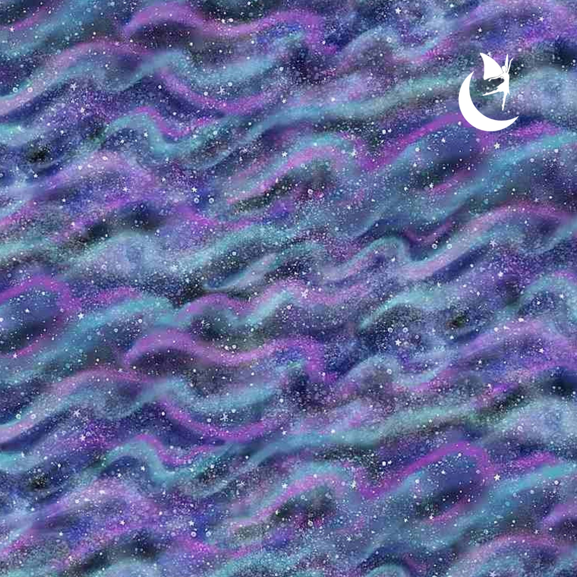 Angels Neverland fabric Arctic Night Sky Arctic Nights Boreal Buddies Aurora Borealis Fabric from Bunnies By the Bay