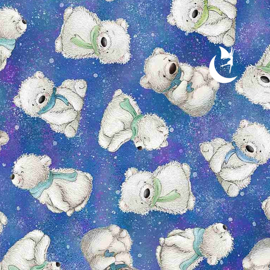 Angels Neverland fabric Arctic Night Sky Arctic Nights Boreal Buddies Aurora Borealis Fabric from Bunnies By the Bay