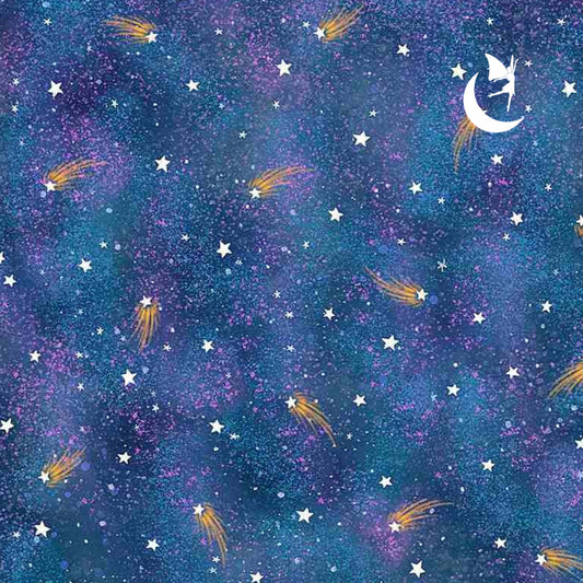Angels Neverland fabric Arctic Night Sky Arctic Nights Boreal Buddies Aurora Borealis Fabric from Bunnies By the Bay