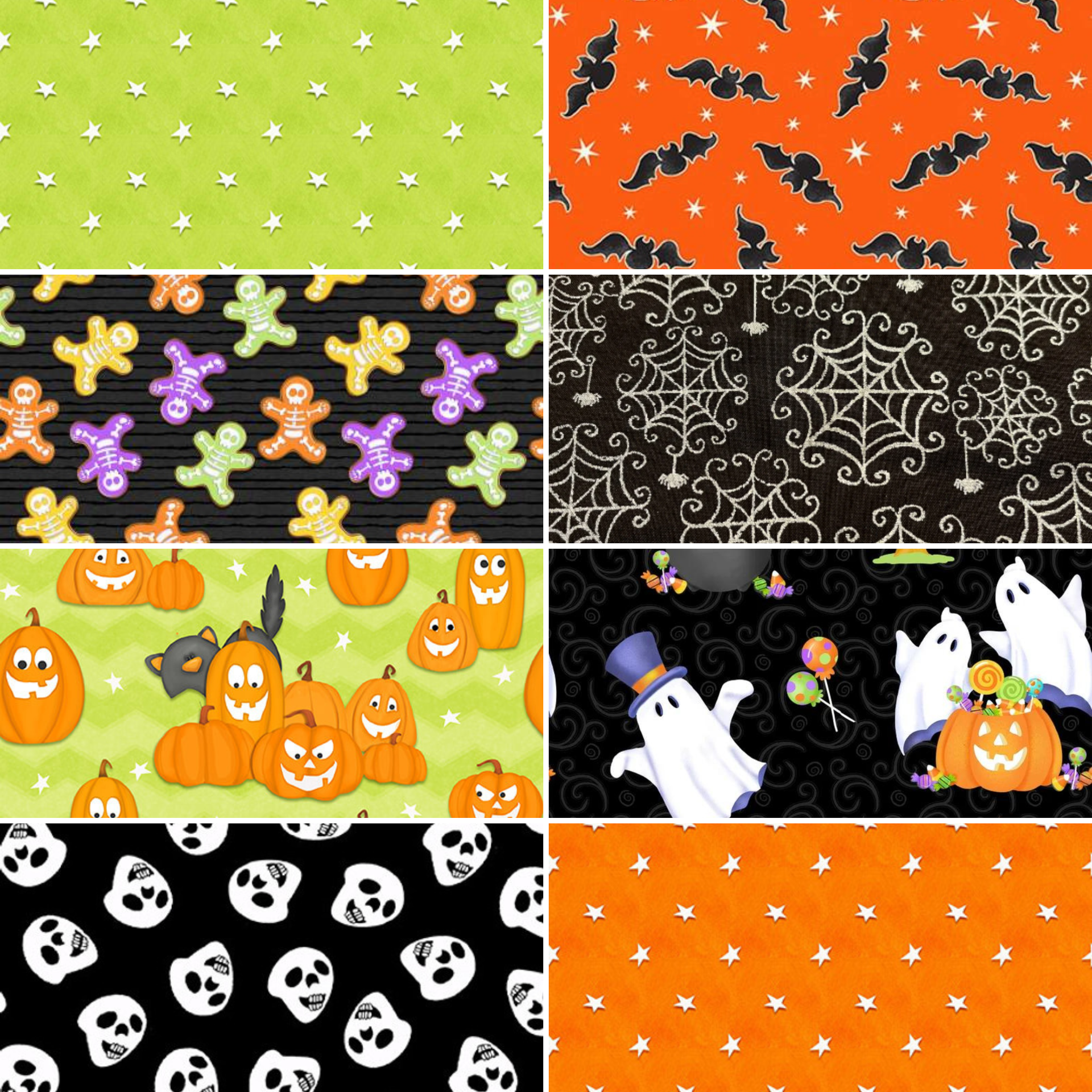 Halloween Glow in the Dark Fabric by Henry Glass Skeleton Fabric  gingerbread men cotton fabric by the yard