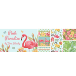 Angels Neverland Fabric Pink Paradise Flamingo Fabric Henry Glass FQ Bundle with 10"x10" Block (6) Panel