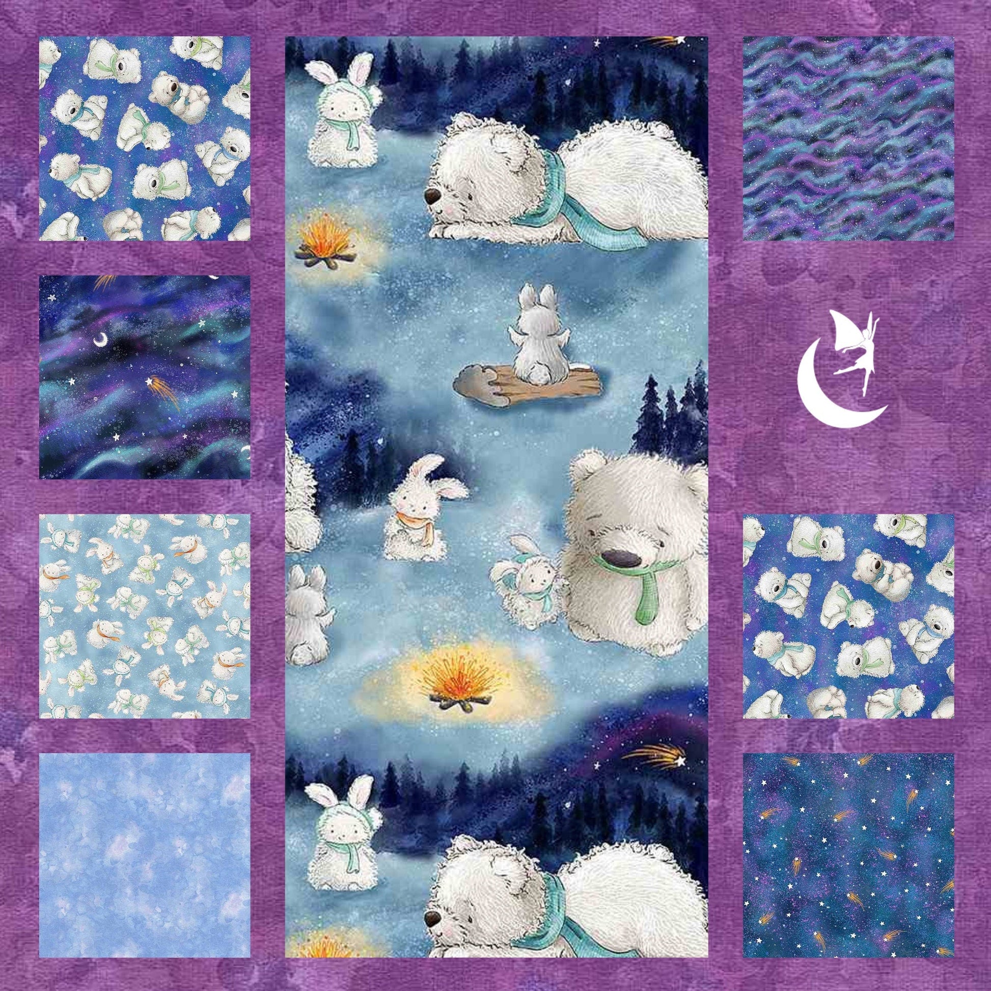 Angels Neverland Quilt Kit Arctic Nights DIY Easy Beginner QUILT KIT w/ Picture This Pattern by Jude Spero, Timeless Treasures Cotton aurora borealis Fabric