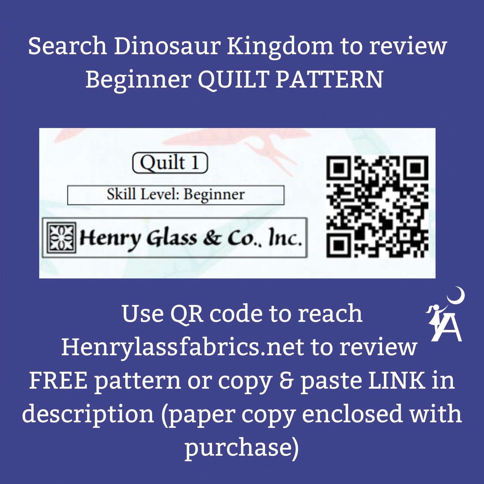 Angels Neverland Quilt Kit Dinosaur Kingdom Beginner QUILT KIT with backing option, Henry Glass Cotton Dinosaur Fabric designer Kate Mawdsley, Dinosaur Quilt Kit 66x68