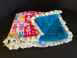 angelsneverland-1538 MINKY luxe blanket, Aqua Luxe Cuddle Ziggy, Shannon Fabrics, Urban Zoologie Bunny Rabbits, Baby Blanket, Baby Shower Gift, Easter Blanket