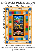 angelsneverland Quilt Kit Building Dreams by Wilmington Prints & Construction Zone Panel Easy DIY Beginner QUILT KIT Construction Equipment Picture This Pattern