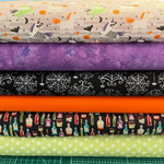 Camelot Fabric FQ Bundle Halloween Cotton Fabric Bundle with Camelot Unicorn Fabric and Sparkle Spider Webs