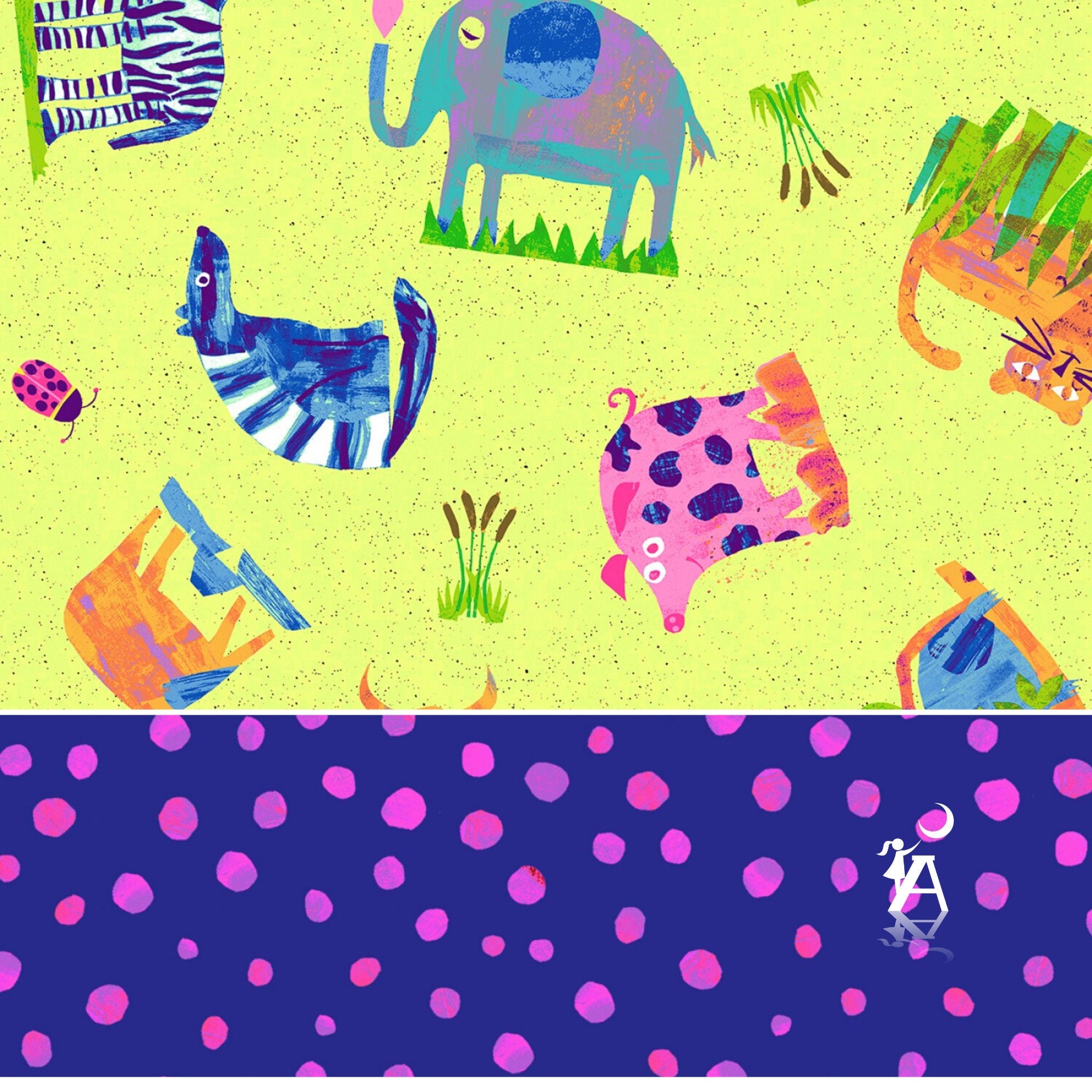 Clothworks Quilt Kit Alphabet Animal Magic Panel Quilt by Tracy English by Clothworks Beginner Nursery QUILT KIT