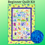 Clothworks Quilt Kit Blue Binding Alphabet Animal Magic Panel Quilt by Tracy English by Clothworks Beginner Nursery QUILT KIT