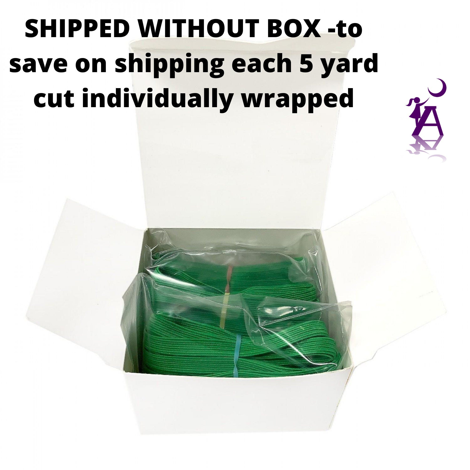 Gypsy Quilters Elastic 5 yards / Green WHOLESALE elastic by the yard for crafts or facemasks