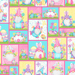 Henry Glass Fabric Fat Quarter Bundle 15 prints & 1 panel Hoppy Easter Gnomies by Henry Glass