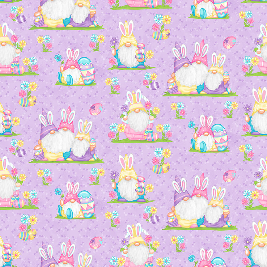 Henry Glass Fabric Fat Quarter Bundle 15 prints & 1 panel Hoppy Easter Gnomies by Henry Glass