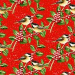 Henry Glass Fabric FL Snowman PANEL FLANNEL Snow Birds Snowman PANEL by Henry Glass