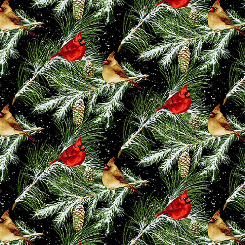 Henry Glass Fabric Snow Bird Collection by Henry Glass MITTENS FLANNEL FABRIC