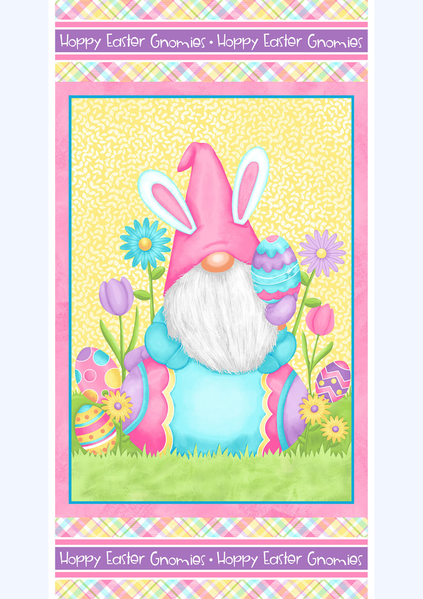 Henry Glass Quilt Kit Hoppy Easter Gnomies Advanced Beginner QUILT KIT 1 with Henry Glass Easter Gnome Fabric 50"x70"