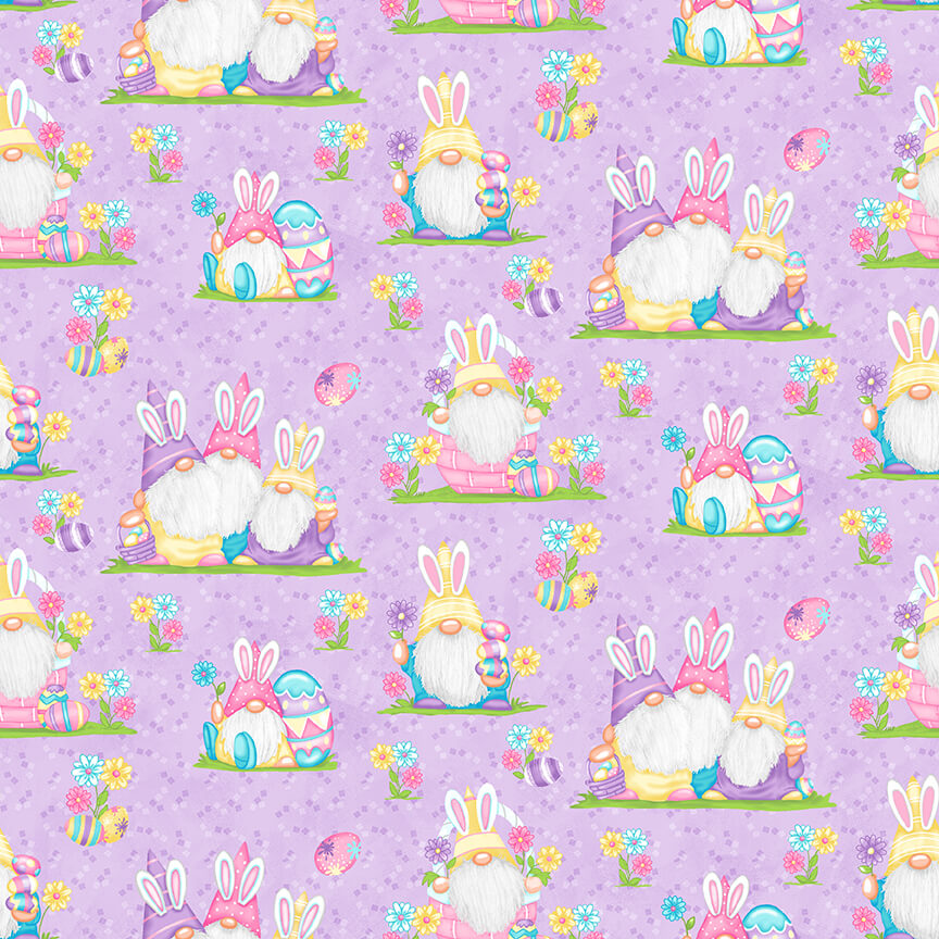 Henry Glass Quilt Kit Hoppy Easter Gnomies Advanced Beginner QUILT KIT 1 with Henry Glass Easter Gnome Fabric 50"x70"