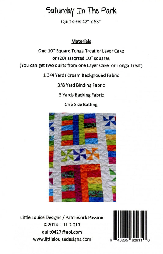 QT Fabrics Fabric Saturday in the Park QUILT KIT with QT Fabrics 10 inch stacker ombre squares pre-cut fabric