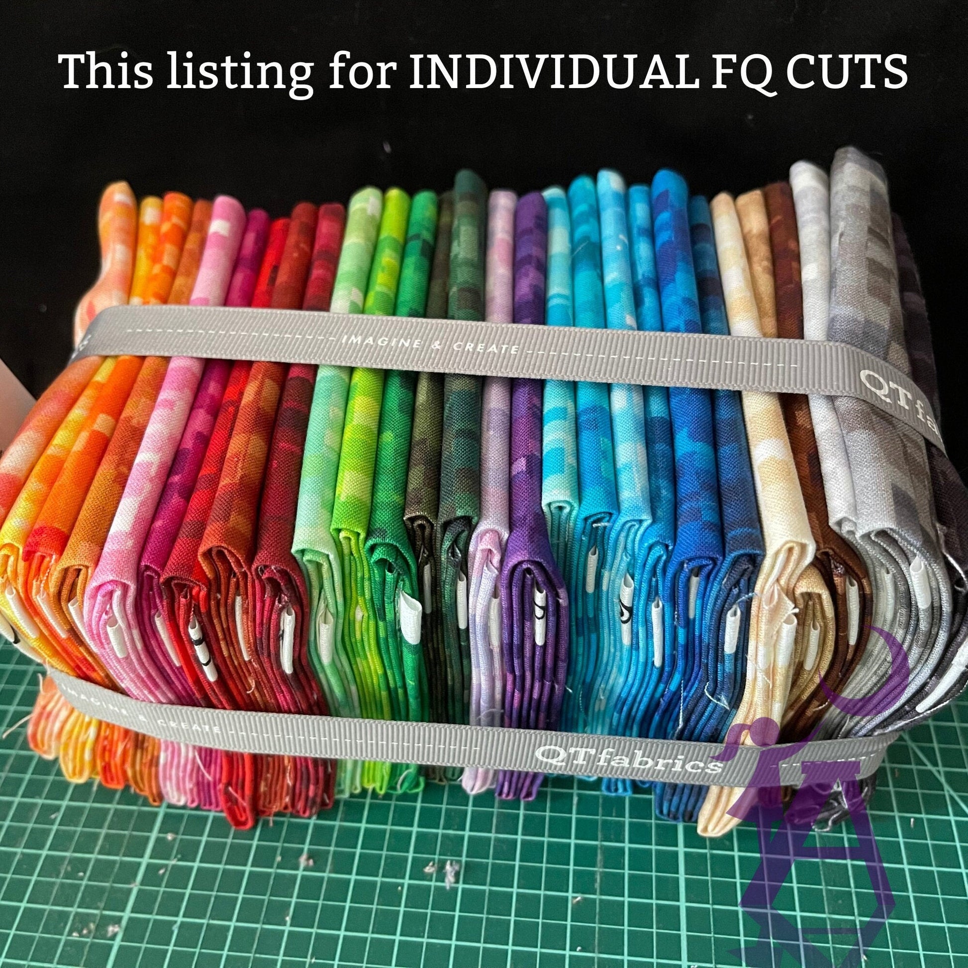 QT Fabrics Fabric Single Fat Quarter Precuts, 28 colors to choose, Ombre Squares, Blender fabric, Tonal Squares by QT Fabric