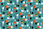 Shannon Fabrics Fabric 1 yard (36"x60") / Monster Mash Teal Designer MINKY Halloween fabric Boo Whoo Digital Cuddle® Steel or Monster Mash