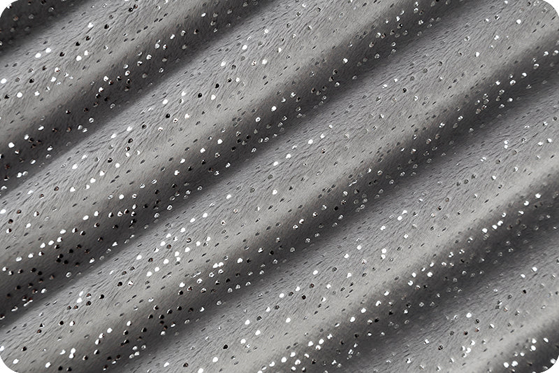 Shannon Fabrics Fabric 2 yards (72"x58"/60") Sparkle Cuddle® Glitter Graphite and Silver