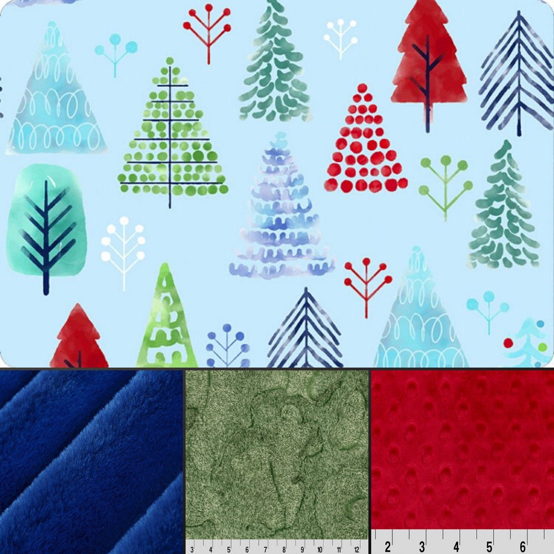 Shannon Fabrics Fabric Tree Farm Digital Cuddle® Fabric Minky by Shannon Fabric, while supplies last