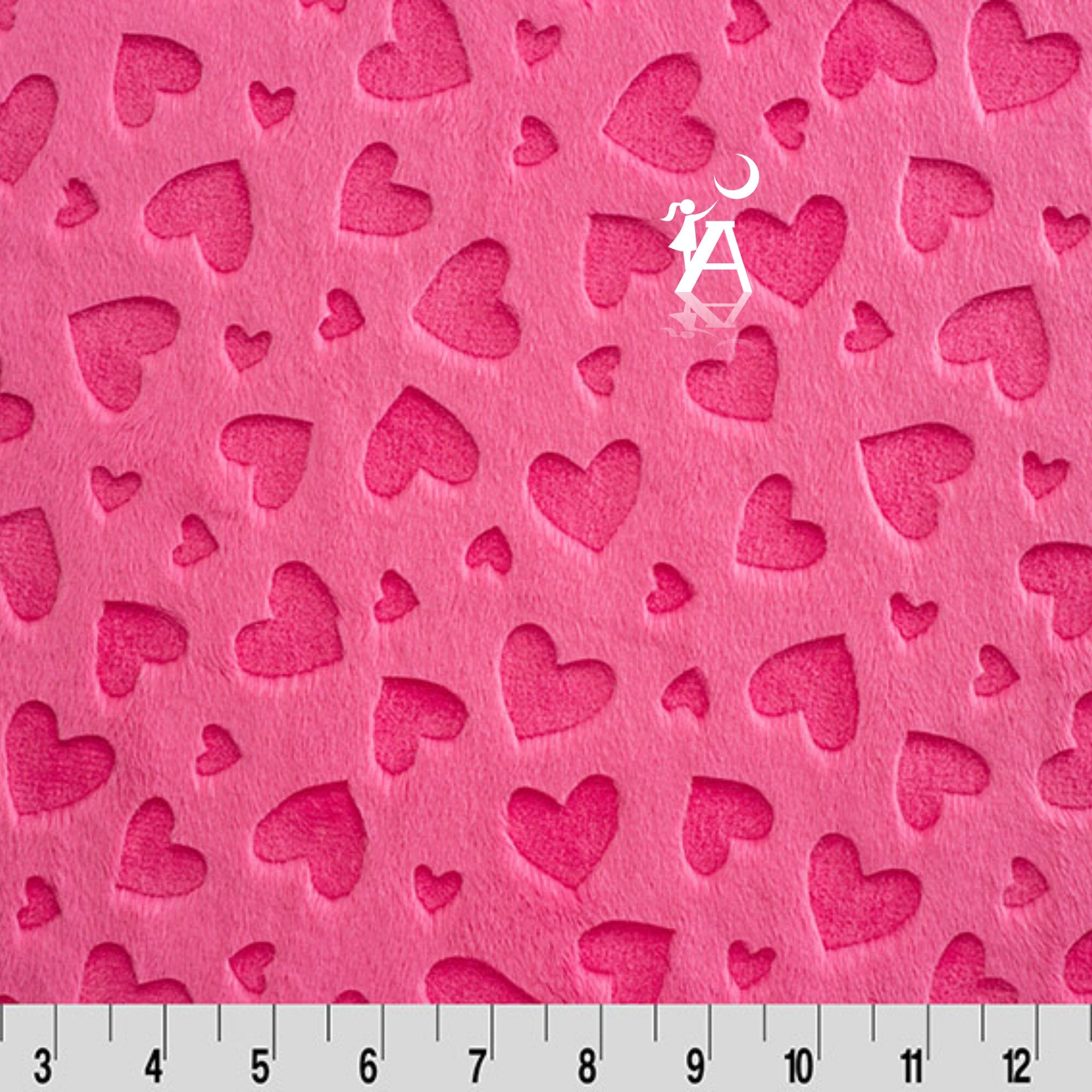 Shannon Fabrics Fabric Valentine Gnomes Digital Cuddle Scarlet, Shannon Digital Cuddle Fabric, Valentine's Fabric, MINKY by the yard, Gnome Minky