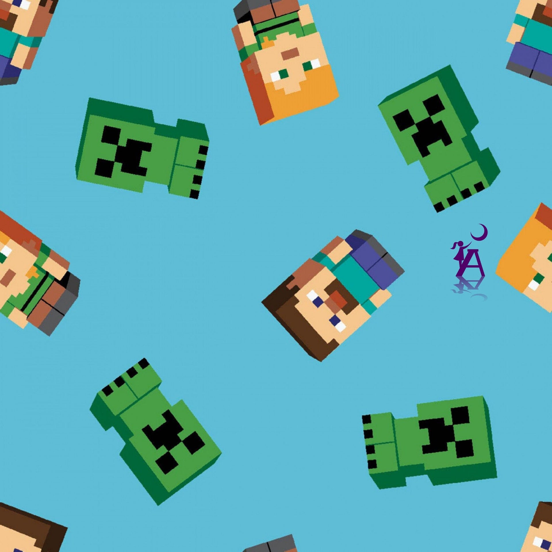 Minecraft Creeper Explode Cotton Fabric (2 Yards Min.) - Licensed & Character Cotton Fabric - Fabric
