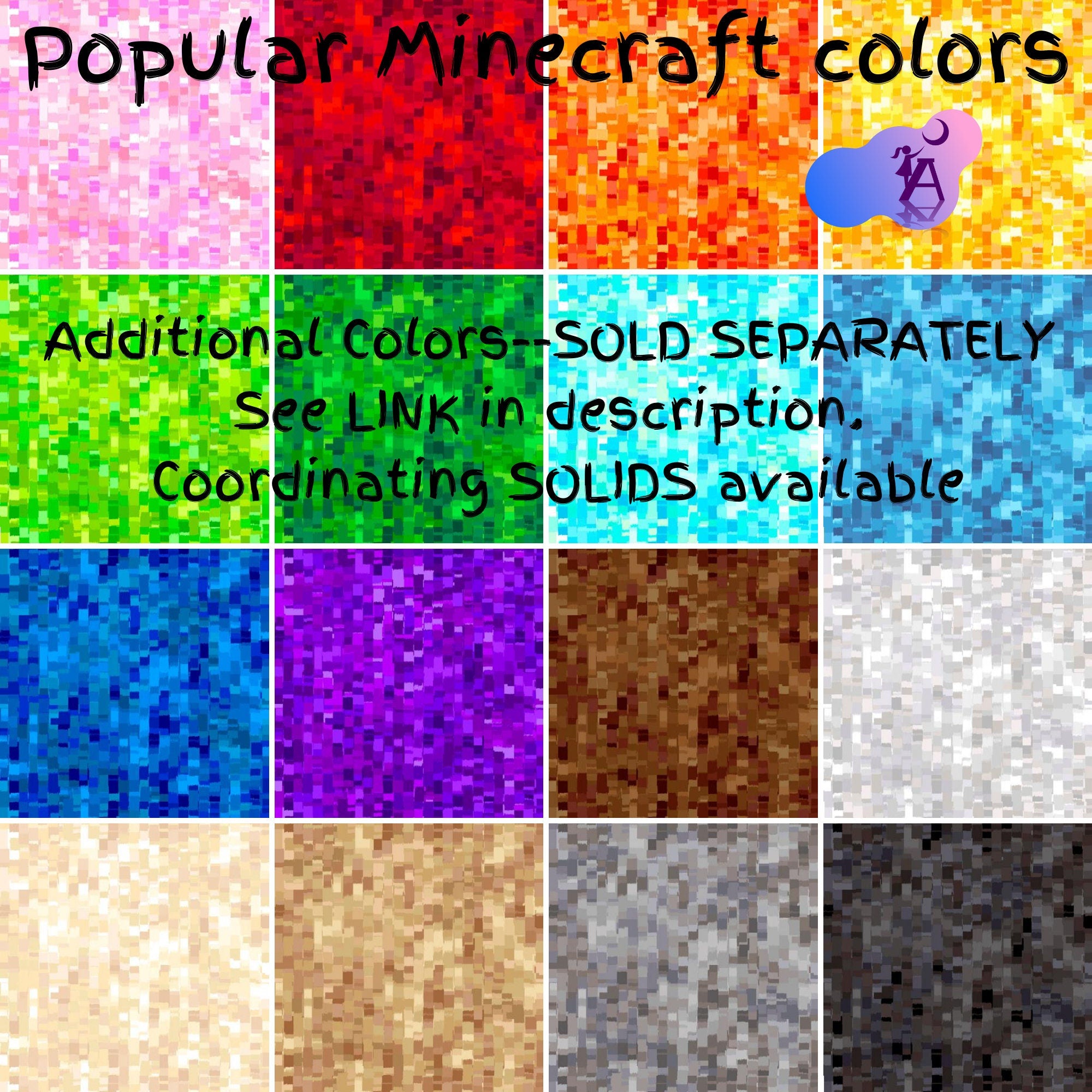 Springs Creative Fabric Minecraft Fabric, Mojang minecraft alex and steve toss fabric, Minecraft Licensed cotton Fabric, Minecraft grass blocks fabric