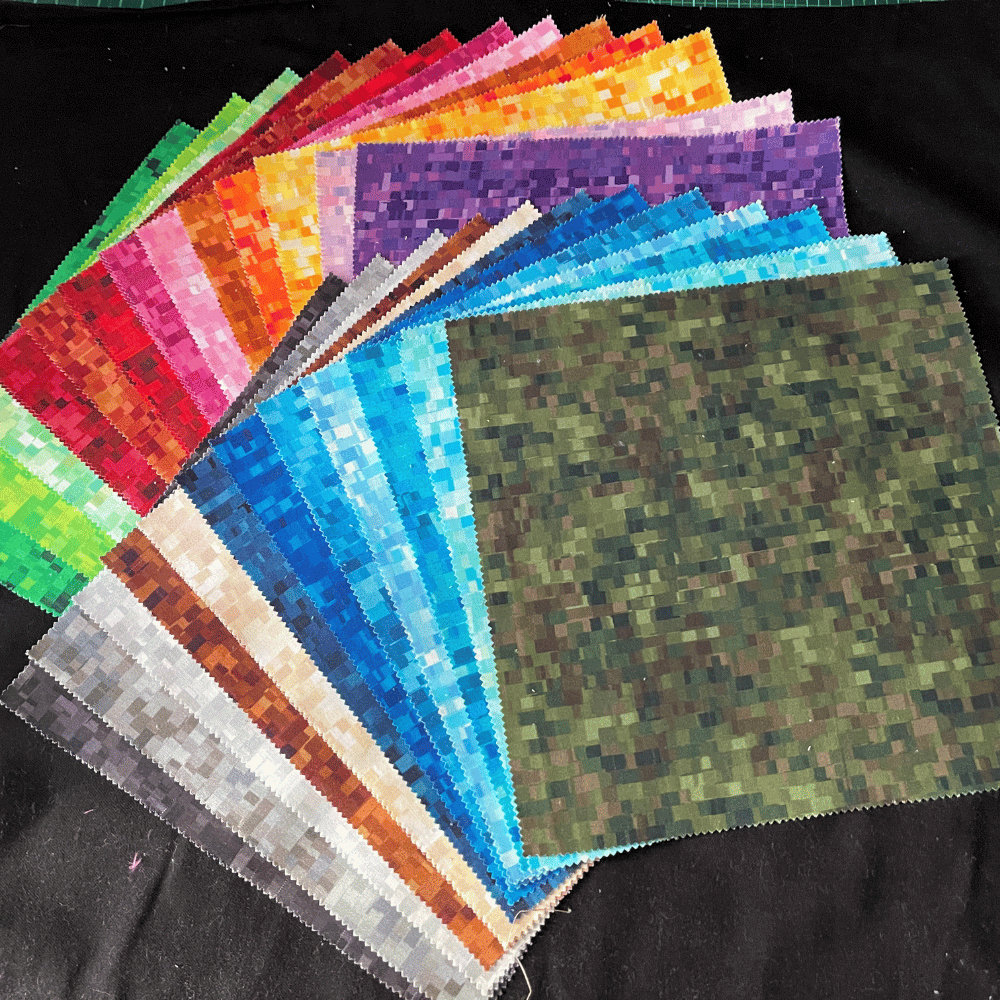 Springs Creative Fabric Ultimate Minecraft Fabric Bundle 5 yards of licensed fabric and pack of 10 x 10 pre-cut fabrics (Ombre Squares)