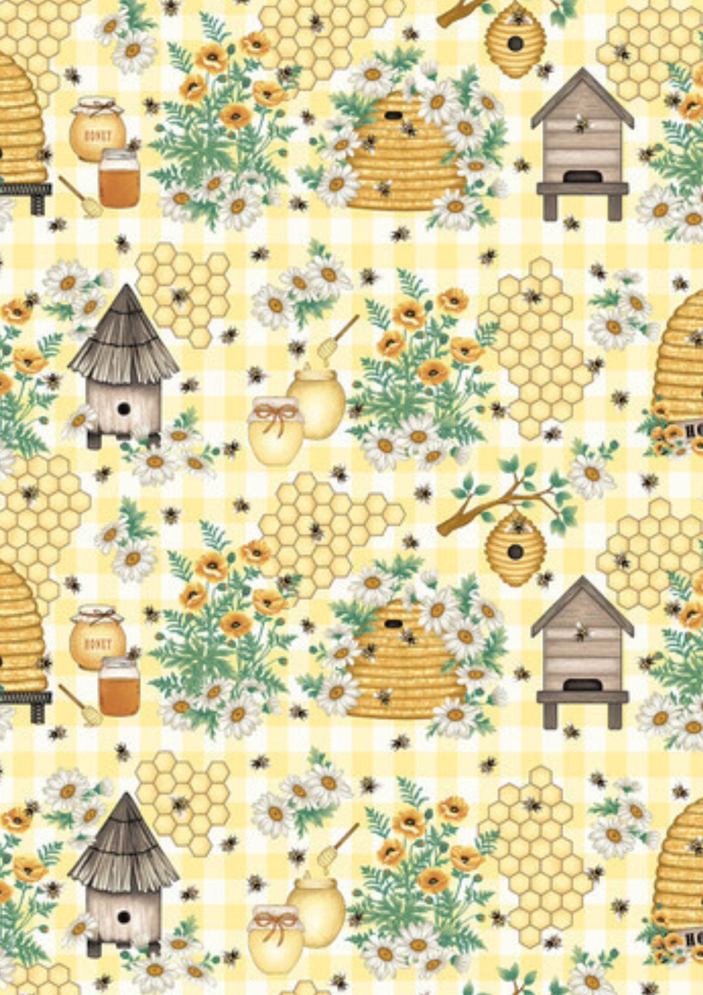 Bee Fabric Panel Cotton, Baby Fabric Panels for Quilting, Bee