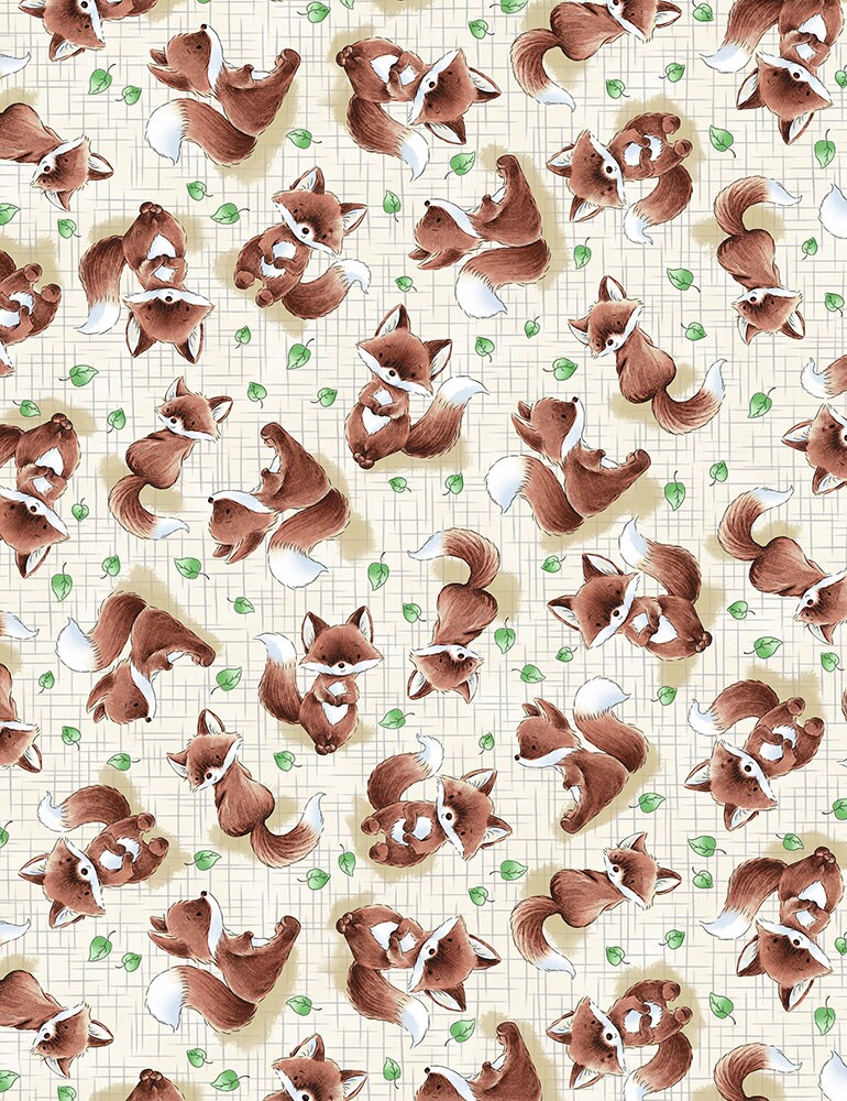 Timeless Treasures Fabric 2 yards (72"x44") Fox Cotton Fabric, Bunnies by the Bay by Timeless Treasures