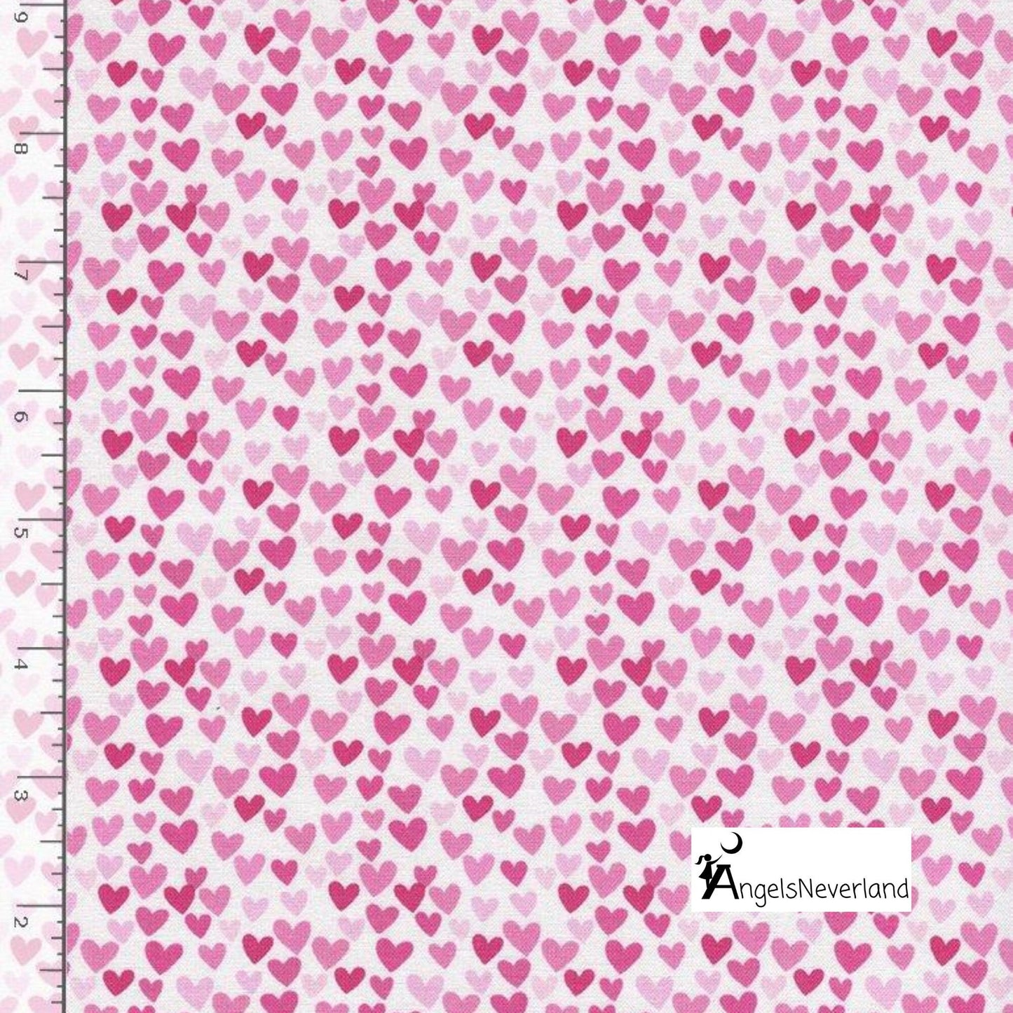 Timeless Treasures Fabric 2 yards (72"x44") / Pink Hearts Timeless Treasures All over sloths fabric or small pink hearts fabric