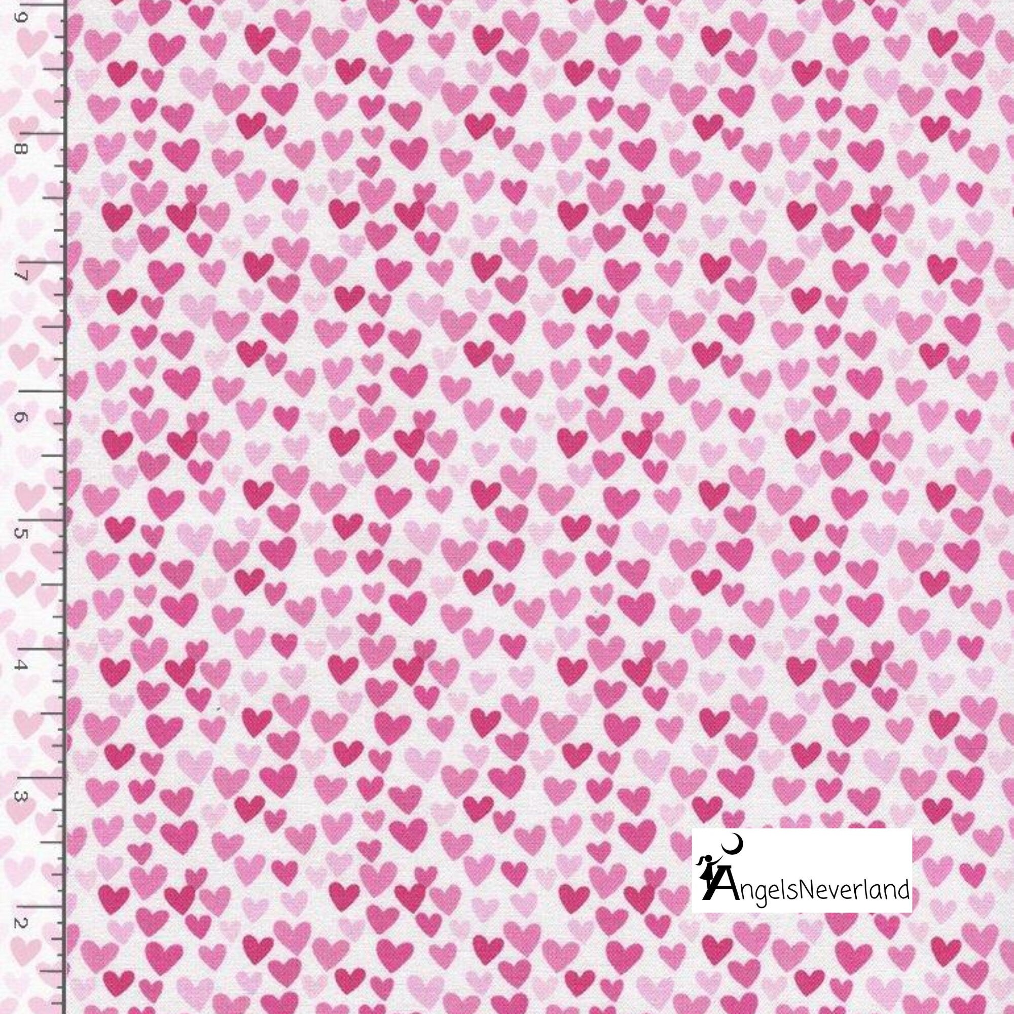 Timeless Treasures Fabric 2 yards (72"x44") / Pink Hearts Timeless Treasures All over sloths fabric or small pink hearts fabric