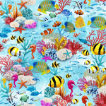 Timeless Treasures Fabric Beach and Nautical FQ Fabric Bundle with Beach Dreams PANEL 9 FQ prints and 1 Panel