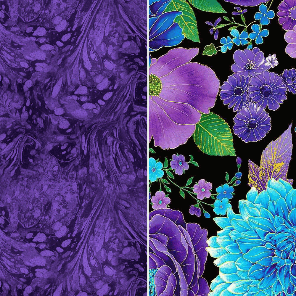 Timeless Treasures Fabric Bundle Fleur Butterflies Utopia by Chong-A-Hwang 1/2 yard Fabric Bundle Butterfly Includes Panel and 10 fabric cuts in 1/2 yard size (5 yards of fabric + 1 panel)