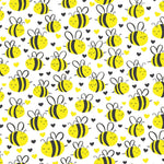Timeless Treasures Fabric Cute Plump Bees in White Fabric by the yard from What's the Buzz