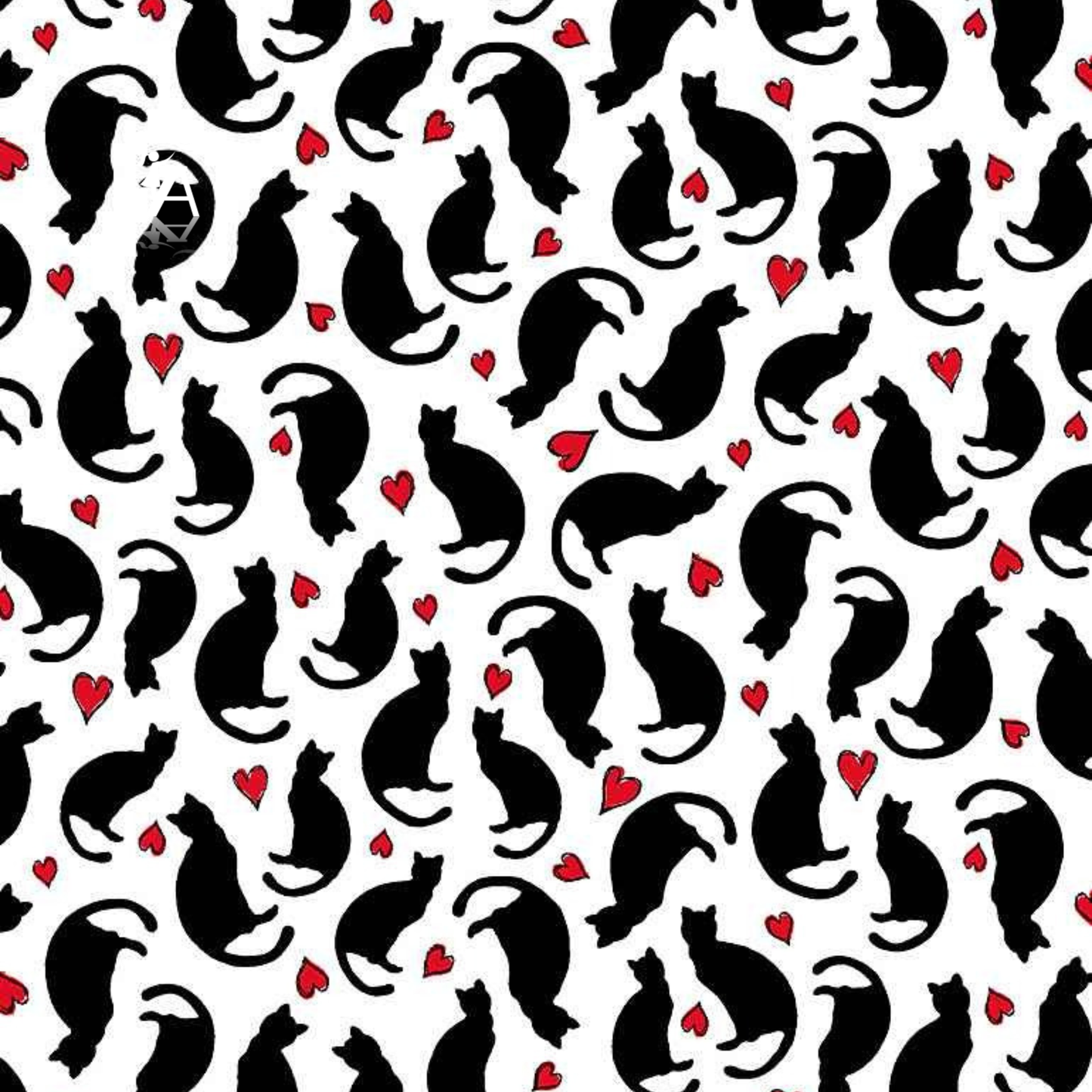 Timeless Treasures Fabric FQ (18"x21") Parisian Cats with Hearts Bonjour Parisian Paris Fabric Yardage by Timeless Treasures