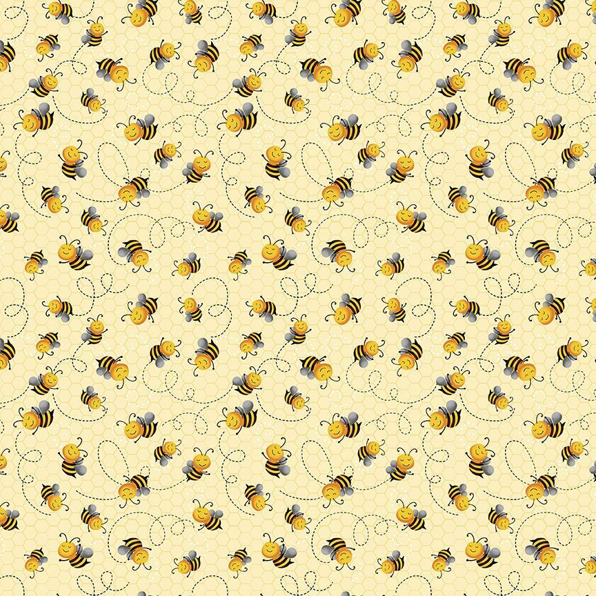 Timeless Treasures Fabric FQ Home Is Where My Honey Is CUTE FLIYING BEE Gail-CD1850 Cotton Fabric