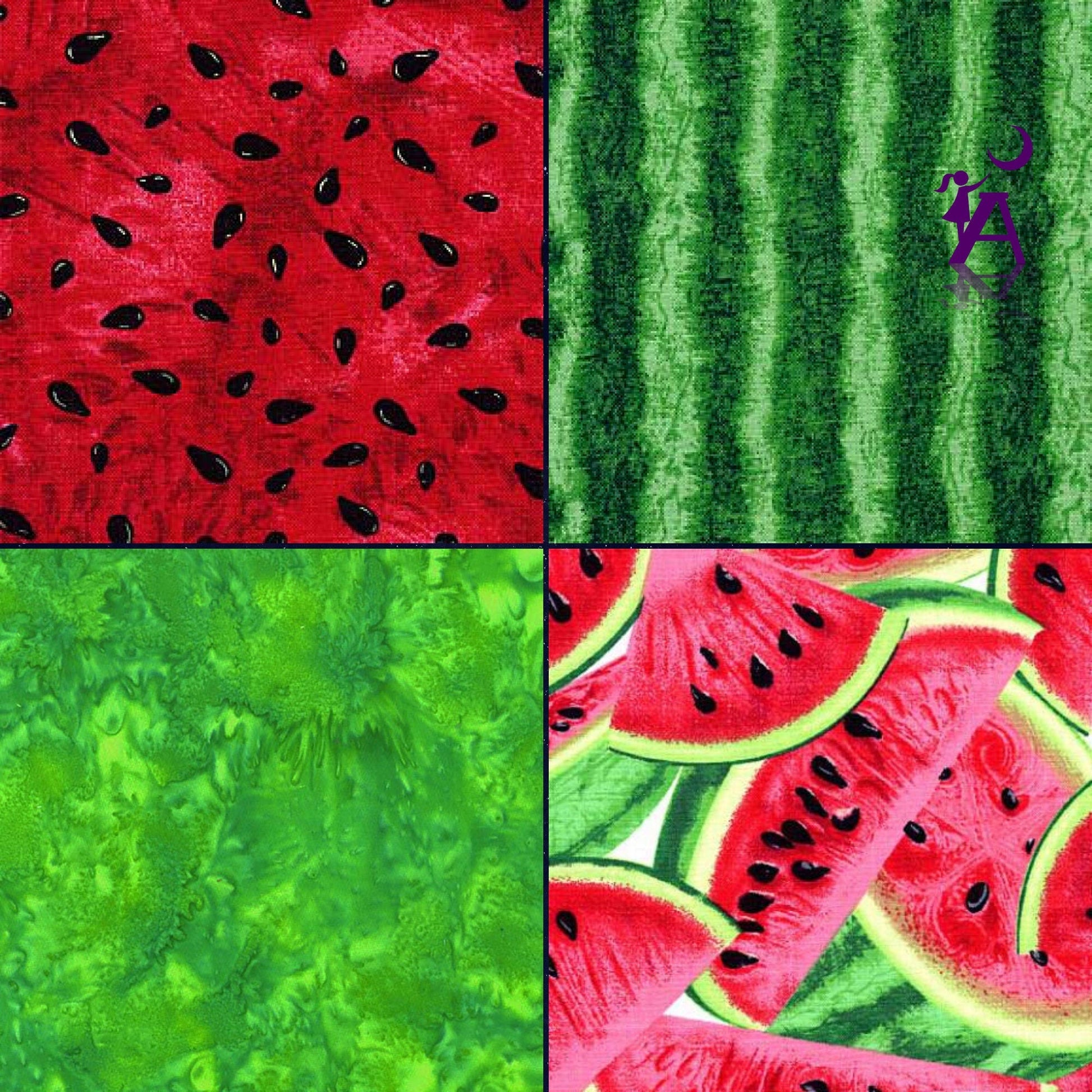 Timeless Treasures Fabric Fresh Fruit Collection Green Watermelon Texture Stripes, Timeless Treasures C1138