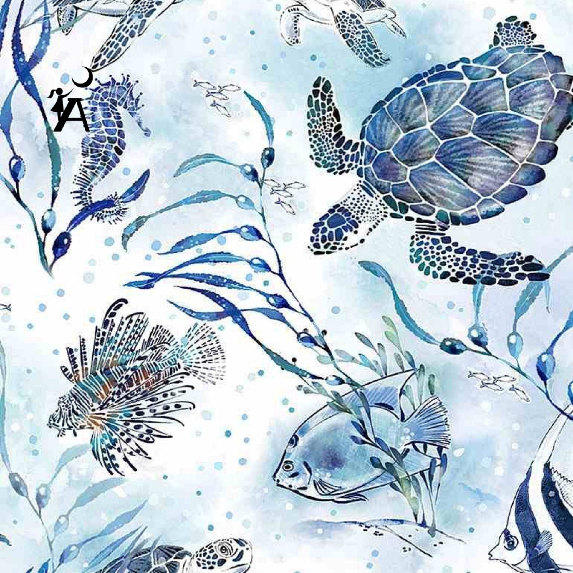Thomas Little Ocean Blue Beach Fabric & Nautical Fabric FQ Bundle
