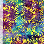 Timeless Treasures Fabric Timeless Treasures Tonga Sunflower Burst, Sunflower fabric, Cotton Sunflower Fabric, batik cotton fabric
