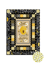 Timeless Treasures Quilt Kit Kit w/backing Plump Bees on White Beginner Bee Hive Quilt Kit Timeless Treasures Home Is Where My Honey Is DIY Panel Quilt