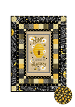 Timeless Treasures Quilt Kit Kit w/backing YAMS Honey Pots Beginner Bee Hive Quilt Kit Timeless Treasures Home Is Where My Honey Is DIY Panel Quilt