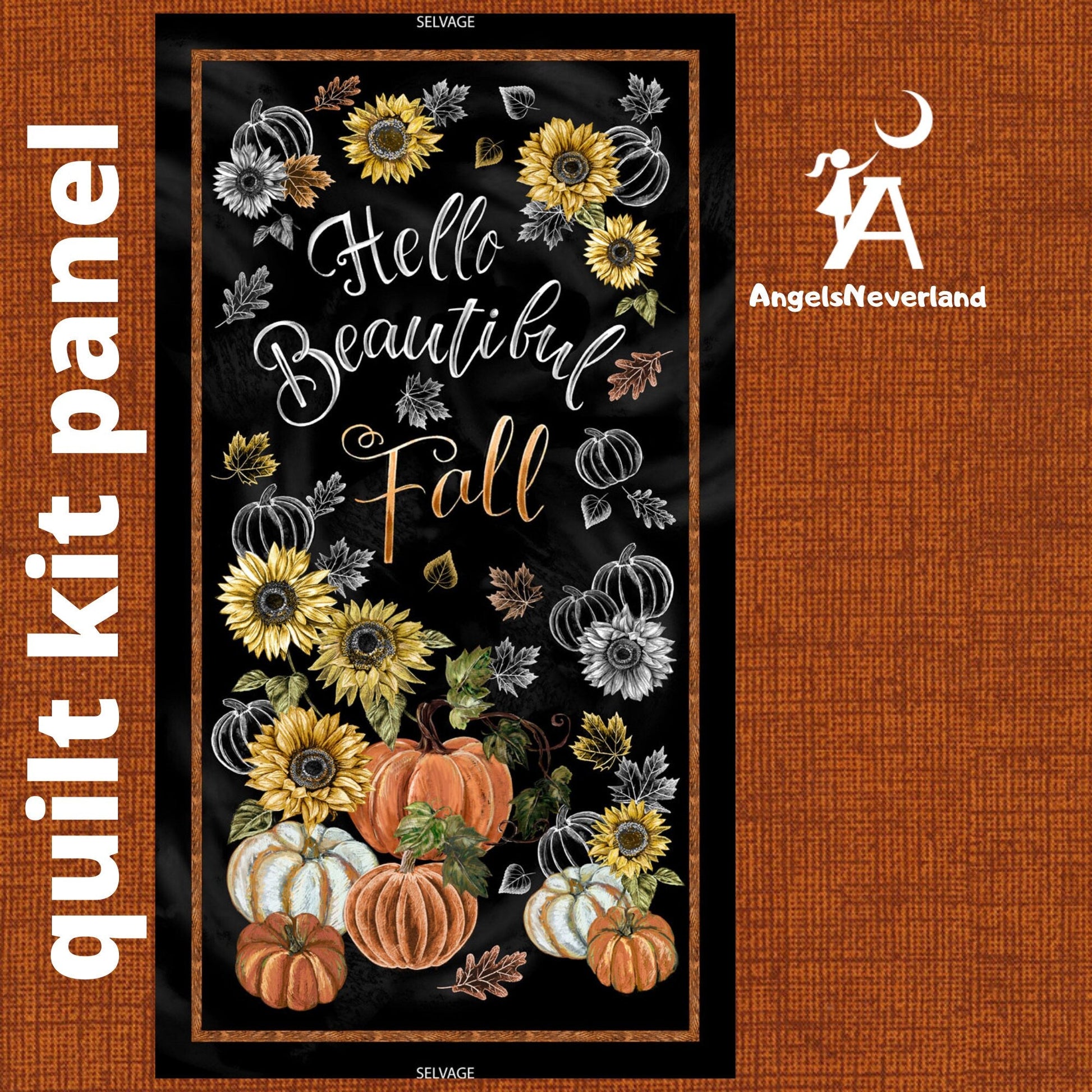 Timeless Treasures Quilt Kit No Backing Hello Beautiful Fall Advanced Beginner QUILT KIT with pattern by Heidi Pridemore, Timeless Treasures Cotton Fabric, Happy Fall Fabric